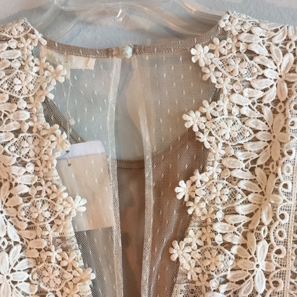 NWT Embroidered Lace Floral Fit Flare Midi Dress - Picture 7 of 8